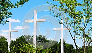 Beautiful set of crosses outdoors