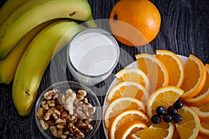 Beautiful set up of a healthy snacks photo