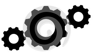 Settings gears cogs flat icon for apps and websites