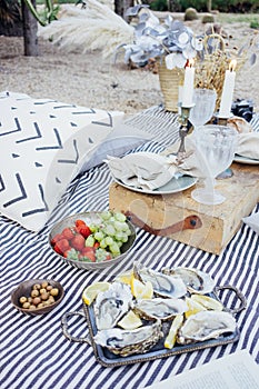 Beautiful setup picnic table