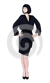 Beautiful, sexy business woman in black