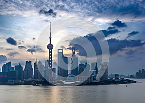 Beautiful Shanghai Pudong skyline