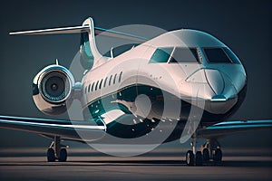 Beautiful shape of a private jet.generative ai