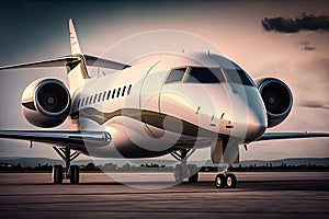 Beautiful shape of a private jet, Generative AI