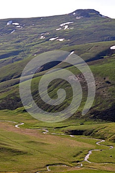 Beautiful Shar mountain river meanders photography