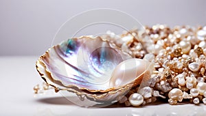 Beautiful shell pearls a present glamor expensive element