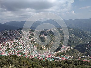 Beautiful shimla from the top of a clif.