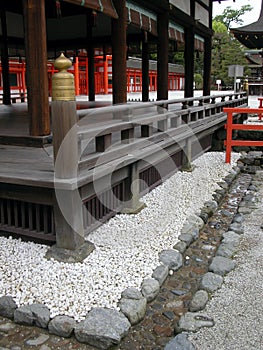 Beautiful shinto shrine and its architectural details photo
