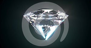 Beautiful shiny diamond, brilliant on black background. Clear or transparent diamonds, close-up shot. Jewelry brilliant