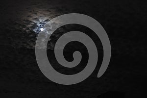 Beautiful shiny full moon with clouds