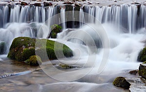 Beautiful Shipot waterfall cascade in Carpathian mountains,Ukraine