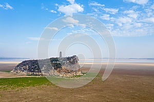 Beautiful shoe hill on poyang lake in dry season