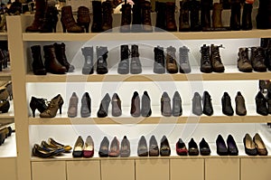 Beautiful shoes in department store