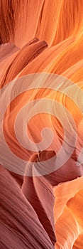 Beautiful shot of abstract orange sandstone patterns in Antelope Canyon, Arizona, USA