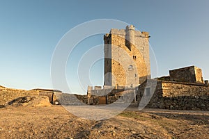 Beautiful shot of an ancient medieval castle in San Felices de los Gallegos, Spain photo