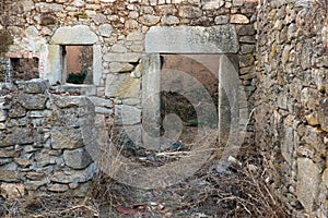 Beautiful shot of an ancient ruined house in Almada, Portugal photo