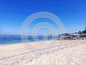 Beautiful shot of the beach area Das Pipas in Galicia, Spain photo