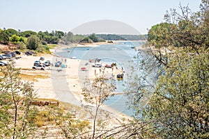 Beautiful shot of the beach on Montargil Dam in the municipality of Ponte de Sor,Portalegre Portugal