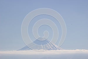 Beautiful shot of Biblical Mount Ararat in clouds