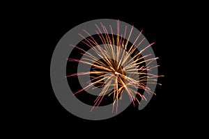 Beautiful shot of bright colorful fireworks on a black background