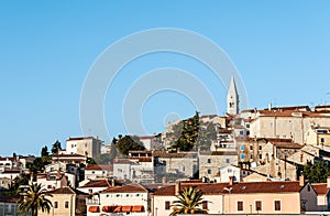 Beautiful shot of buildings and towers in Umag, Croatia