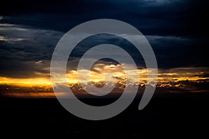 Beautiful shot of clouds gathering in the sky during sunset