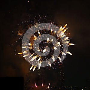 Beautiful shot of colorful fireworks on the night sky during the Fourth of July