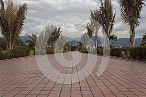 Beautiful shot of a evening park in middle of bogota city