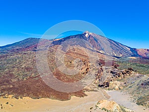 Beautiful shot of the famous mountain landscape of Teide National Park in Paradores, Spain photo