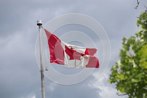 Beautiful shot of the flag of Canada