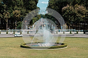 Beautiful shot of the fountain in front of the Reunification Palace, Ho Chi Minh City, Vietnam