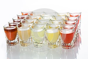 Beautiful shot glasses back lit