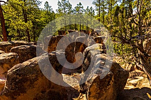 Beautiful shot of Goblin Colony rock formation in Jemez mountains New Mexico