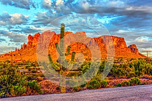 Beautiful shot of the Goldfield Ghost Town and Mine Tours in the USA