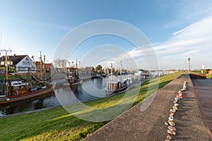 Beautiful shot of Greetsieler Hafen in spring
