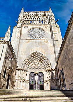 Beautiful shot of the historic Burgos Cathedral in Burgos, Spain photo