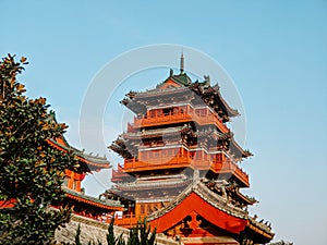 Beautiful shot of a historic Kaifeng temple in China