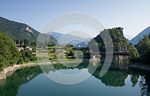 Beautiful shot of Lago Del Corlo in Rocca, Venetia, Italy