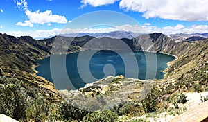 Beautiful shot of Laguna Quilotoa, Quinta, Ecuador