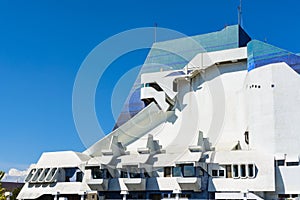 Beautiful shot of a modern white building under the clear skies