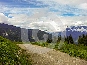 Beautiful shot of mountain forests in  Luson, South Tyrol