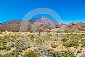 Beautiful shot of the mountain landscape of the Teide National Park in Paradores, Spain photo