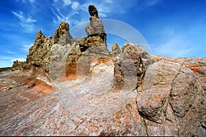 Beautiful shot of natural rock formations in Teide National Park, Paradores, Spain photo