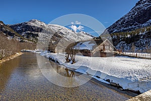 Beautiful shot of the natural scenery around the mountain range in More og Romsdal, Norway