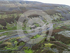 Beautiful shot of Old Gang Lead Mine at Hard Level Gill, North Yorkshire, UK