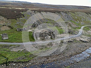 Beautiful shot of Old Gang Lead Mine at Hard Level Gill, North Yorkshire, UK