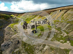 Beautiful shot of Old Gang Lead Mine at Hard Level Gill, North Yorkshire, UK
