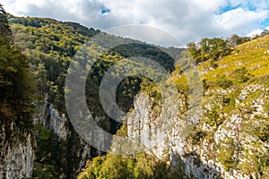 Beautiful shot of Passerelle d'Holzarte canyon in Larrau, France