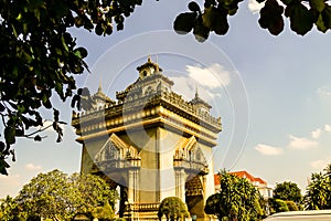 Beautiful shot of the Patuxay Monument in Vientiane, Laos