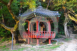 Beautiful shot of a pavilion of traditional Korean architecture in a park in Daejeon, South Korea.